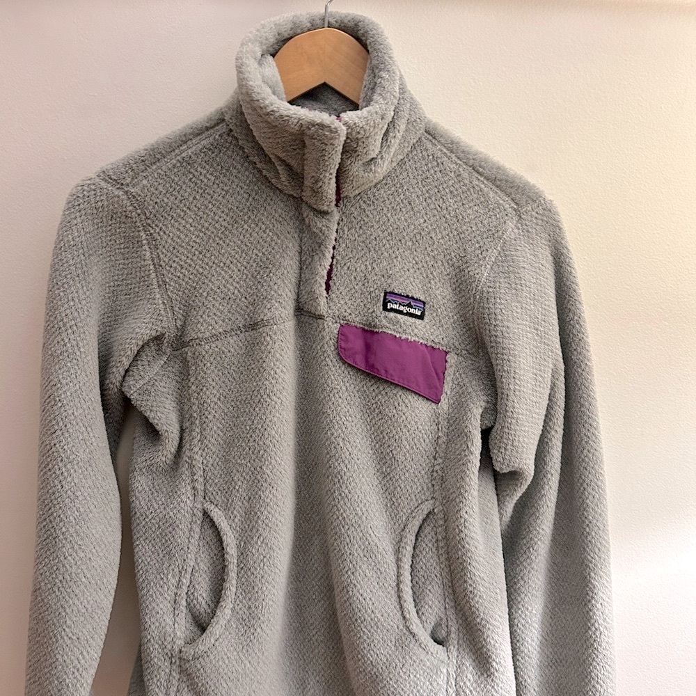 Patagonia Snap T Fleece Grey and Purple XS - Picture 7 of 7